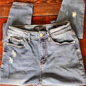 Judy blue skinny jeans - embroidered edging